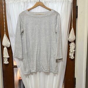 Eileen Fisher, Women's Gray Linen Top. Size XXS.